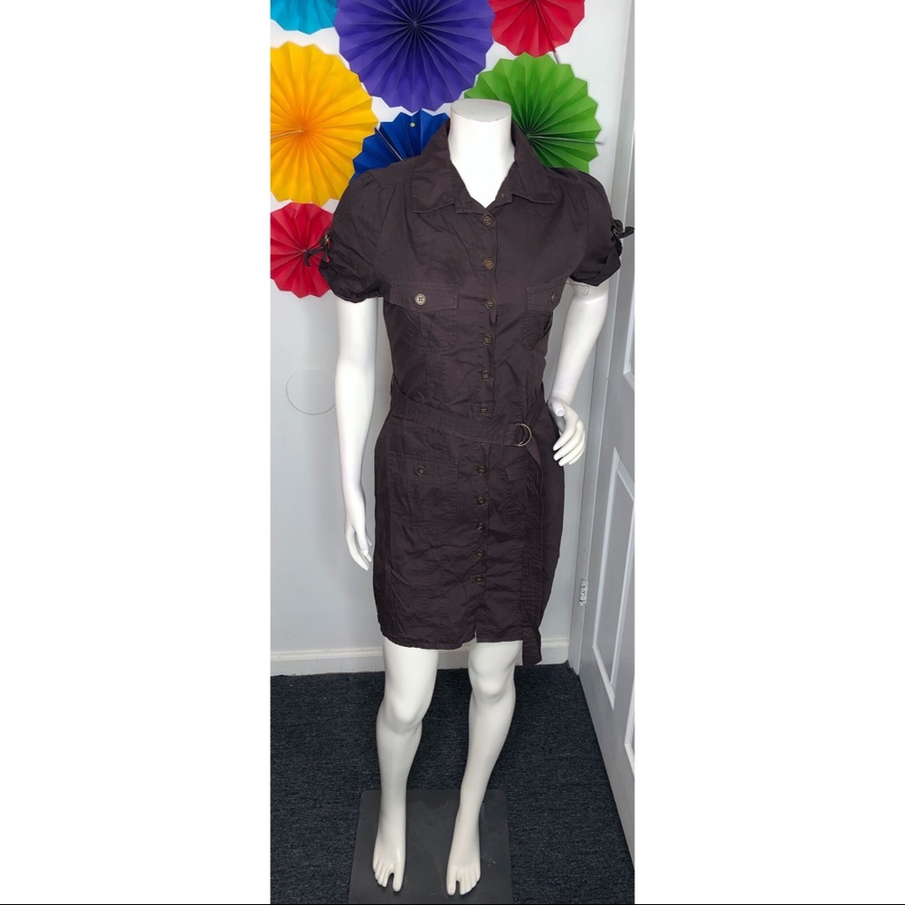 Button Down Brown Dress 🌶